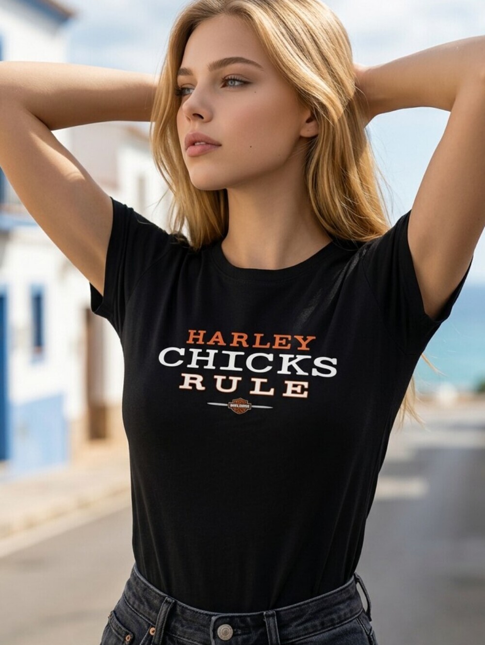 📣Vintage Y2K Harley Davidson🏍️ Harley Chicks♀ Rule🧡 Ft Lauderdale FL SZ Small